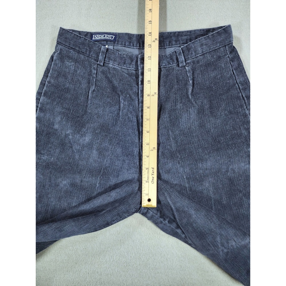 Lands' End Women's Vintage Corduroy Navy Blue Pleated Size 10 Regular Trouser - Picture 9 of 9